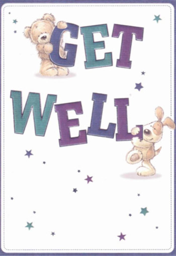 This thoughtfully illustrated get well card radiates gentle encouragement and caring playfulness, as captured by the artistic portrayals of a sweet bear and an exuberant puppy. The bear's soft, textured fur and the puppy's floppy, velvety ears appear almost tangible, as if inviting a comforting touch-just like the blooms carefully selected for local bouquets. Around them, stars in every hue of blue and soft purple scatter good wishes, echoing the vibrant energy often felt along North Woolwich's lively streets. The bold, confident typography, shaded in dynamic teals and indigos, anchors the design, while the creamy white background imparts a sense of clarity and freshness, calling to mind the first light over the Thames. The balance of strong shapes and gentle brushwork suggests the same expert attention seen in every bouquet crafted for same-day delivery by North Woolwich florists. Imagine this card paired with a fragrant flower arrangement: the combined gesture brings a burst of cheer, reassurance, and love to anyone on the mend. The mood is light, airy, and full of hope-a reflection of the friendly spirit that makes North Woolwich feel like home.