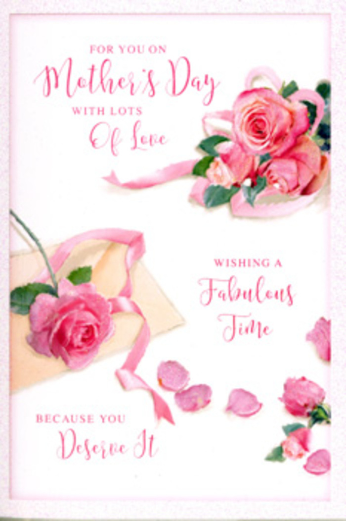 In this Mother's Day card design, the artwork evokes the look of a carefully styled floral arrangement, reminiscent of the soft, romantic bouquets often chosen by families in North Woolwich. On a clean white backdrop, fully opened pink roses spread gracefully across the card. Their petals show fine gradations of colour, from a light, almost porcelain blush at the edges to a warmer, more saturated pink at the centre of each bloom. The roses have a velvety, plush appearance, as if they had just been misted with water in a local flower studio. Scattered around these central flowers are individual petals, placed in a seemingly casual yet deliberate pattern. They look like they have drifted down naturally, adding a sense of movement and intimacy, similar to the feeling of watching petals fall onto a table while arranging flowers for delivery nearby. Soft, free-flowing calligraphy weaves between the roses, forming a heartfelt Mother's Day message. The script has long, looping strokes and gentle curves that echo the shape of the petals, making the words feel integrated into the floral design rather than simply laid on top. A pale, satin-like ribbon weaves through the primary cluster of roses, forming light, relaxed curves that add a celebratory, gift-like quality. Subtle shadows suggest a gentle overhead light, creating a calm, even illumination that enhances every petal and stroke of lettering. The overall layout is open and balanced, giving each visual element space to breathe. This image expresses tenderness, gratitude, and a quiet kind of joy, perfectly suited for a Mother's Day card that might accompany fresh flowers arriving at a North Woolwich doorstep.